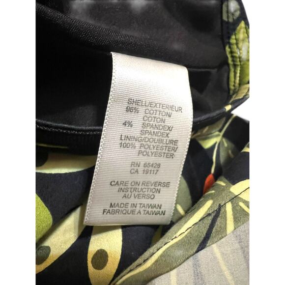 David Brooks Black Tropical Floral Midi Skirt Size 6 A-Line Colorful Green - Picture 8 of 10